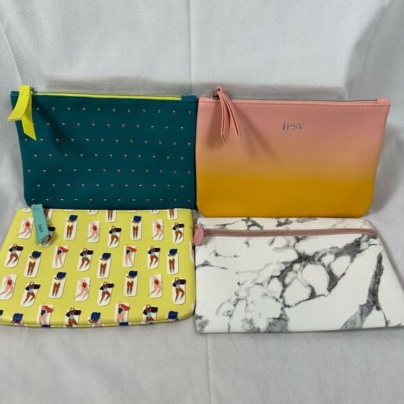 Cosmetic Makeup Zipper Bags Pouches Lot of 4 for Travel, Vacation, Purse NWOT - Picture 1 of 7